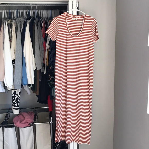 Madewell Dresses & Skirts - Madewell Rust Striped Maxi Tee Dress, worn once
